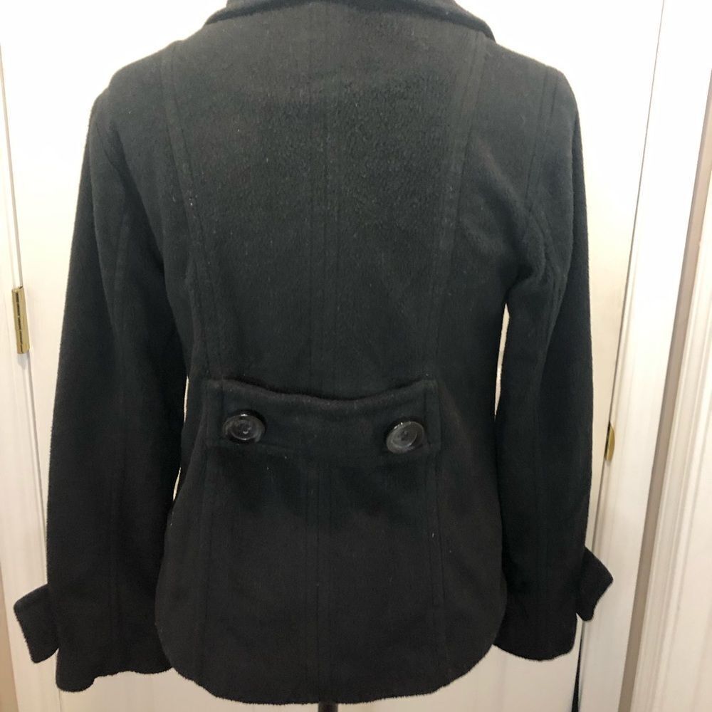 Papaya black button front winter pea coat size small - Picture 4 of 13
